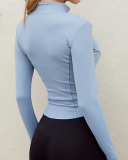 Woman Zipper Long Sleeve Sports Jacket Quick-Drying Slimming Sports Top S-XL