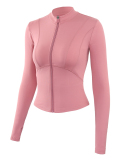 Sports Jacket Slim Women's Zipper Long-Sleeved Sports Yoga Top S-XL