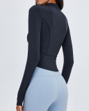 Sports Jacket Slim Women's Zipper Long-Sleeved Sports Yoga Top S-XL