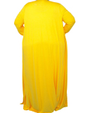 Plus Size Solid Color Casual Fashion Sports Household Robe Coat Three-piece Suit Multi Color L-4XL