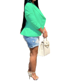 Women Solid Color Casual Coat Tops White Yellow Red Purple Black S-2XL 