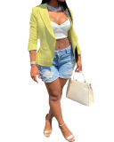 Women Solid Color Casual Coat Tops White Yellow Red Purple Black S-2XL 
