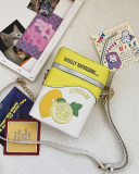 Fashion Funny Small Fresh Embroidery Strawberry Lemon Fruit Straw Messenger Bag