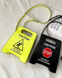 Female Fashion Creative Spoof Stop Sign Forbidden to Drive PU Messenger Bag