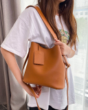 New Fashion One-Shoulder Simple Portable Messenger Large-Capacity Retro Bucket Bag
