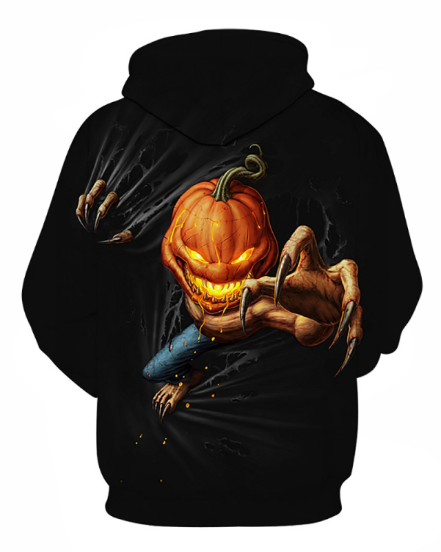 Hallowen 3D Scary Ghost Baby Men's Hooded Sweater Couple All-match Tops Pullover