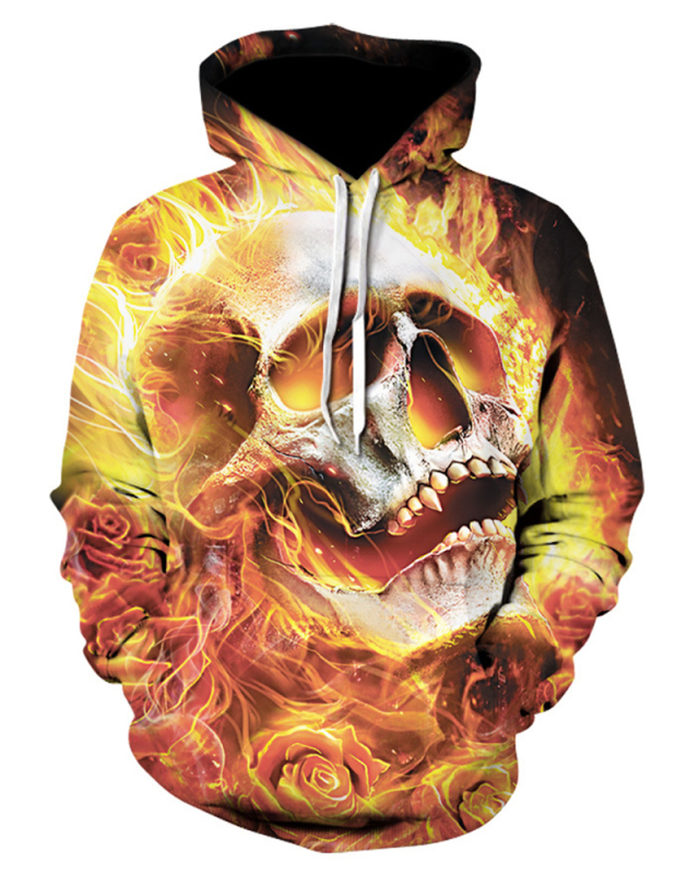 Halloween Skull Ghost 3D Printed Sports Casual Hooded Sweater
