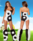 Leopard And Tai Ji Pattern Costume Halloween Sexy Costume