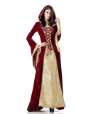 Retro Court Dress Aristocratic Queen Dress Little Red Riding Hood Halloween Ball Princess Dress