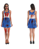 Halloween Night Dress With Blood-Slimmed Waistcoat Costume