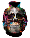 Halloween Skull Ghost 3D Printed Sports Casual Hooded Sweater