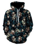 Halloween Skull Ghost 3D Printed Sports Casual Hooded Sweater