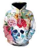Halloween Skull Ghost 3D Printed Sports Casual Hooded Sweater