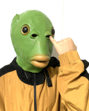 Funny Weird Fish Green Fish Monster Mask Latex Headgear Props Halloween Cosplay Filming Props Performance Props
