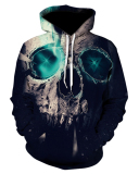 Halloween Skull Ghost 3D Printed Sports Casual Hooded Sweater
