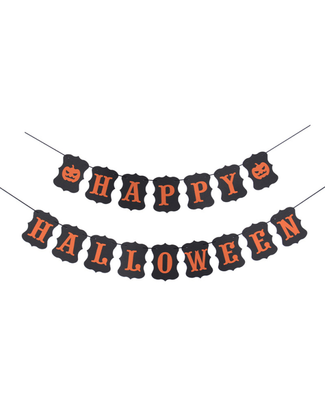 Halloween Streamer Banner HAPPY HALLOWEEN Decoration Flag Filming Props