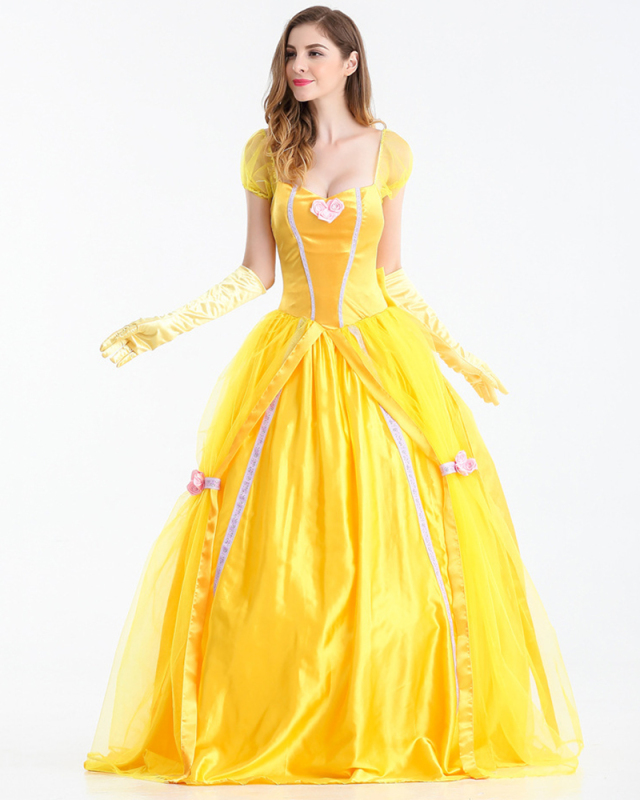 New Costume For Halloween Adult Belle Dress Beauty And The Beast Belle Snow Masquerade Costume