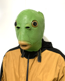 Funny Weird Fish Green Fish Monster Mask Latex Headgear Props Halloween Cosplay Filming Props Performance Props