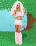 Pink Naughty Womens Bunny Cute Halloween Costume
