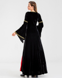Costumes Dress for Women Trumpet Sleeves Fancy Medieval Gothic Lace Up Dress