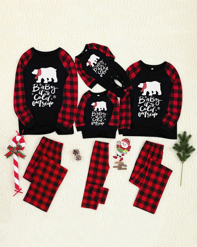 New Christmas Parent-child Set Printed Home Wear