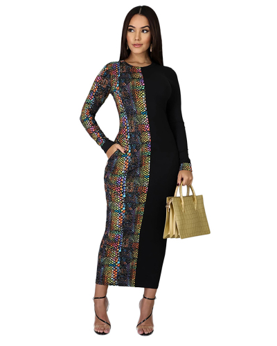 Long Sleeve Two Colors Women Long Dress