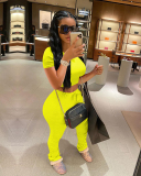 Solid Color Women Fashion Two Piece Set