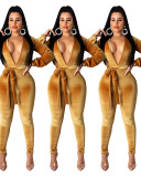 Deep V-neck Women Jumpsuit