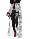 Women Long Sleeve Jacket Outwear Loose Kimono Top Floor-length Coat Multi Color S-2XL