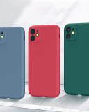 Anti-drop Mobile Phone Case Suitable for Various iPhone 12 Models Liquid Silicone Rubber Phone Case Snap-on Phone Case Multi Color