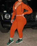 New Fall Women Solid Color Long Sleeve Hoodies Zipper Tops Slim Pants Sets Two Pieces Outfit Yellow Orange Gray Black Blue Wine Red XS-XL