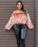 Off Shoulder Fur Nice Tops