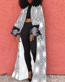 Women Long Sleeve Jacket Outwear Loose Kimono Top Floor-length Coat Multi Color S-2XL
