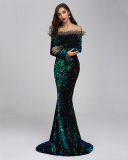 Off Shoulder Sequin Party Mermaid Dress