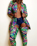 Women Floral Printed Two Pieces Suit Include the stocking