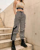 Fashion Luminous Women Big Pocket Pants Trousers S-3XL