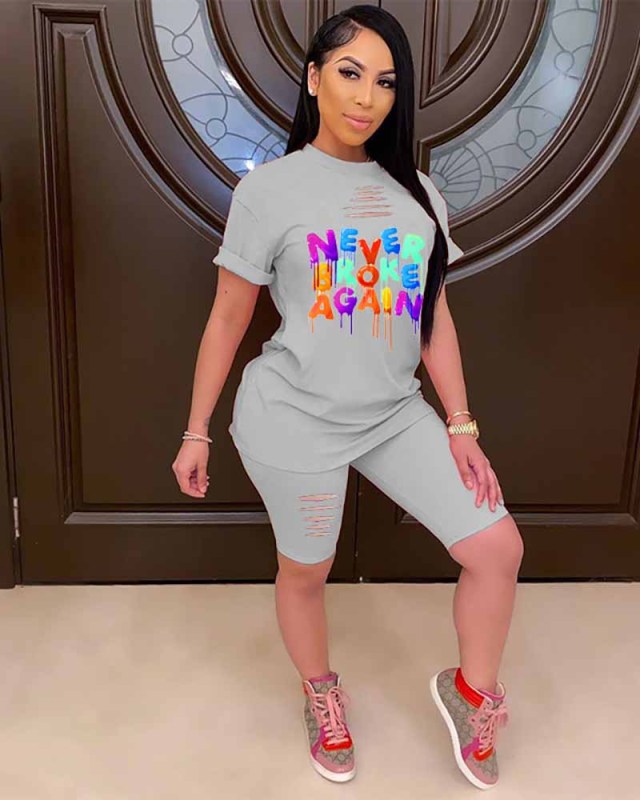 Women Fashion Hot Burn Out Two Piece Set