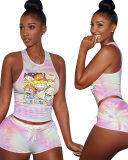 Cartton Printed Cute Girl Two Piece Outfits