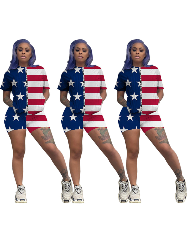 Flag Printed Hot wo Pieces Set
