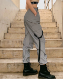 Fashion Luminous Women Big Pocket Pants Trousers S-3XL