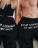 Women Fashion Letters Printed Casual High Waist Sports Pants S-3XL