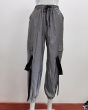 Fashion Luminous Women Big Pocket Pants Trousers S-3XL