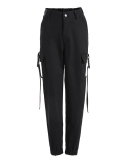 Ladies Fashion New Style Ribbon Schoolbag Buckle Casual Pants Women Harem Pants Overalls S-XL