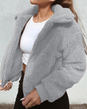 Women's Fashion Warm Velvet Jacket Top Solid Color S-3XL