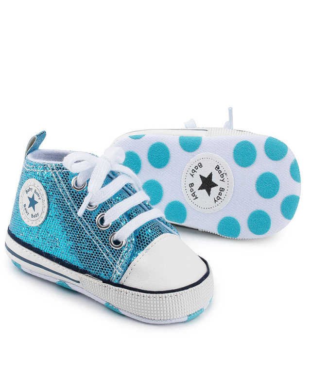 Baby Shoes Boy Girl Star Solid Sneaker Cotton Soft Anti-Slip Sole Newborn Infant First Walkers Toddler Casual Canvas Crib Shoes