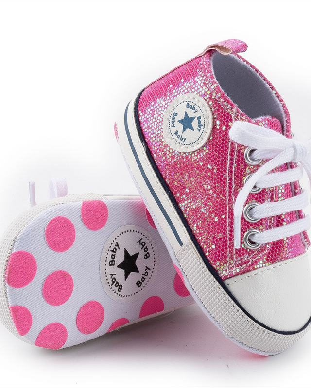 Baby Shoes Boy Girl Star Solid Sneaker Cotton Soft Anti-Slip Sole Newborn Infant First Walkers Toddler Casual Canvas Crib Shoes