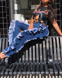 Hollow Out Women New Fashionable Jean Leggings S-2XL
