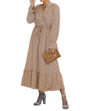 Lady Sexy Long Sleeve V-Neck One Piece Dress Green Black Khaki S-XL 