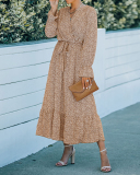 Lady Sexy Long Sleeve V-Neck One Piece Dress Green Black Khaki S-XL 
