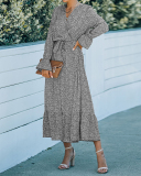 Lady Sexy Long Sleeve V-Neck One Piece Dress Green Black Khaki S-XL 